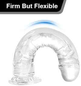 Fredalve Realistic TPE Dildo with Strong Suction Cup Clear