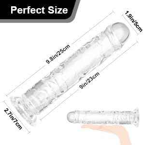 Fredalve Realistic TPE Dildo with Strong Suction Cup Clear