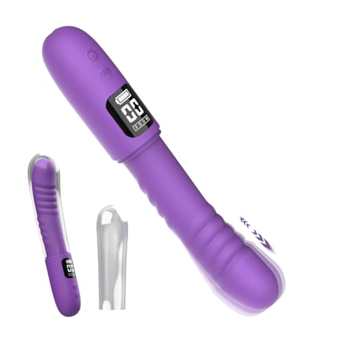 Thrusting Dildo Vibrator Womens Sex Toy, Realistic G Spot Dildos with Cover, 3 Thrustion & 9 Vibration Modes, LED Display Clitoral Anal Stimulator Adult Sex Toys for Women Men Couples