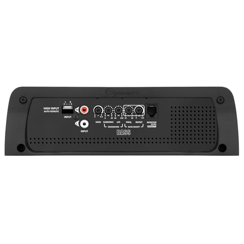 Taramps BASS 1200 1 Ohm 1 Channel Mosfet Amplifier 1200 Watts RMS, Monoblock, Crossover, Bass Boost, RCA/High Level Input, Class D, Car Audio System Monitor Level Remote Included, Great for Subwoofers