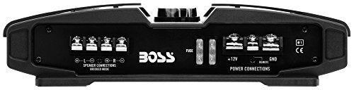 BOSS Audio Systems PT1600 Phantom Series Car Stereo Amplifier – 1600 High Output, 2 Channel, Class A/B, 2/4 Ohm, High/Low Level Inputs, High/Low Pass Crossover, Full Range, Mosfet, Bridgeable