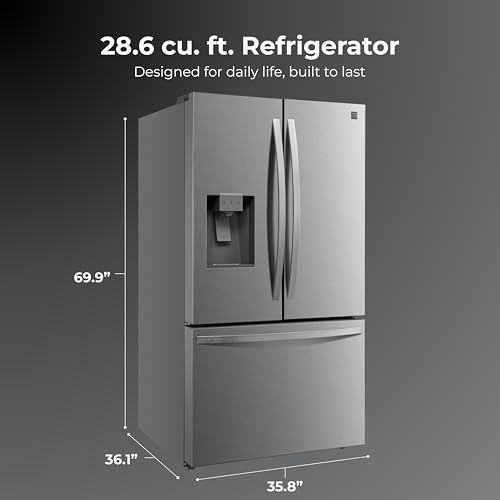 Kenmore 36" French Door Refrigerator with Freezer - Accela Chill, Adjustable Shelving, Dual Evaporator, ENERGY STAR Certified, 28.6 cu. ft. Capacity - Fingerprint Resistant Stainless Steel