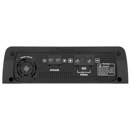 Taramps BASS 1200 1 Ohm 1 Channel Mosfet Amplifier 1200 Watts RMS, Monoblock, Crossover, Bass Boost, RCA/High Level Input, Class D, Car Audio System Monitor Level Remote Included, Great for Subwoofers
