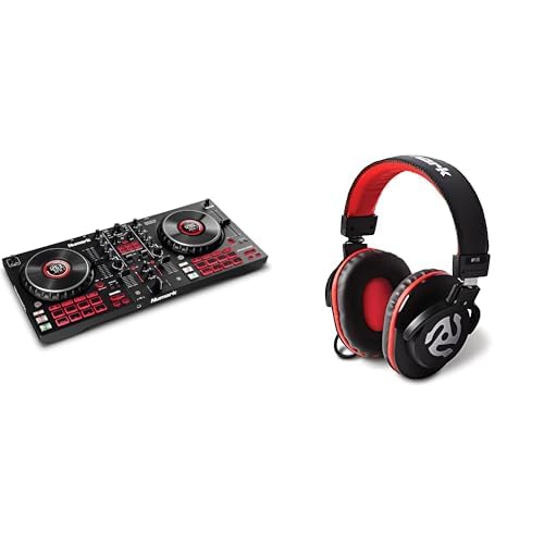 Numark Mixtrack Platinum FX Serato DJ Controller with Jog Wheel Displays, 4 Decks, Mixer, Effects Paddles and Audio Interface