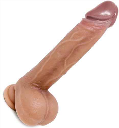 Consolador sexual | Consolador realista de silicona de 7.4 pulgadas de largo para hombres y mujeres, juguetes sexuales con sensación realista y juguete anal | Juguetes para adultos con fuerte ventosa