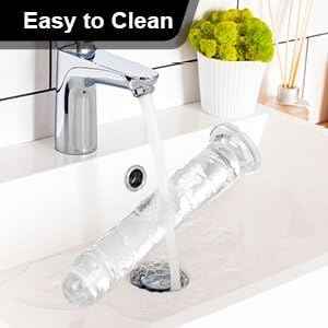 Fredalve Realistic TPE Dildo with Strong Suction Cup Clear
