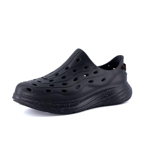 CUSHIONAIRE Fuel EVA Recovery Shoes for Men, Lightweight Slip On Waterproof Sneaker Clogs with Cushioned Footbed and Ventilated Design