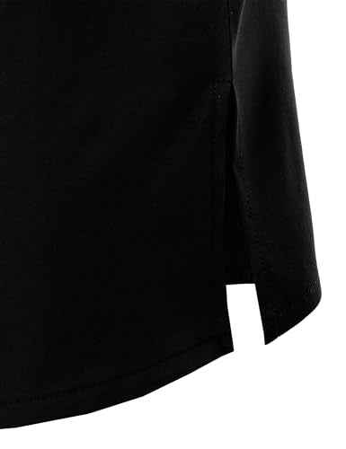 LucMatton Men's African Short Sleeve Hidden Button Shirt Metallic Foil Stamping Dashiki T Shirt