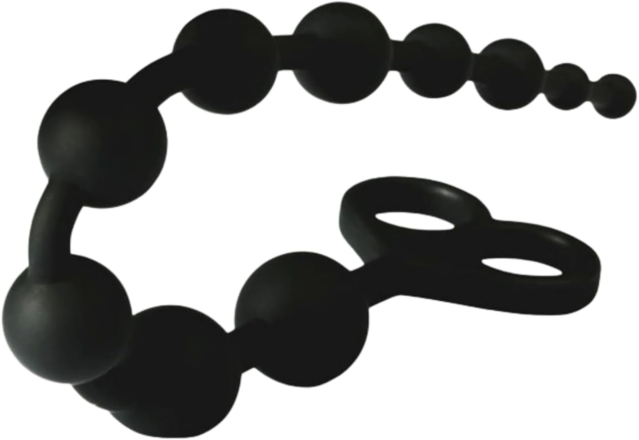 Anal Beads Anal Toys Anal Sex Toy,Silicone Anal Bead with 10 Balls Gradual Size Increase & Safe Pull Ring,Adult Anal Toy for Men Women Couples