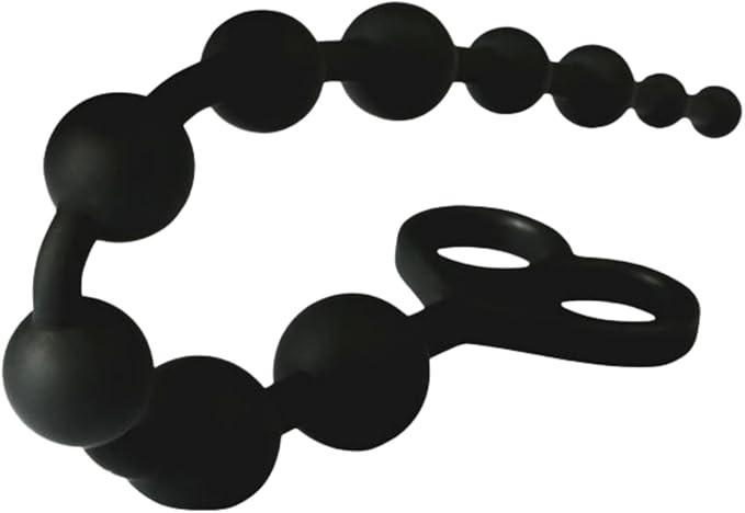 Anal Beads Anal Toys Anal Sex Toy,Silicone Anal Bead with 10 Balls Gradual Size Increase & Safe Pull Ring,Adult Anal Toy for Men Women Couples