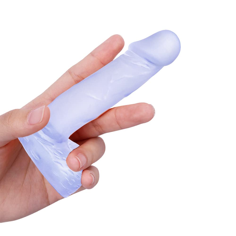 4 Inch Realistic Mini Dildo,Beginner Anal Plug,Soft Dildo with Curved Shaft and Balls,Adult Sex Toy Women Men Couples.Experience Multi-Purpose Mini Style
