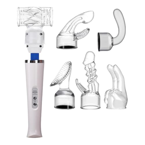Nunadano Wand Massager with 6 Attachments Rechargeable 10 Speed Set