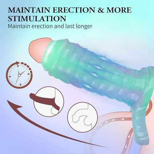 Dragon Penis Sleeve Enlargers Sex Toy for Men, Luminous Silicone Dildo Sleeve Male Penis Girth Extender with Cock Ring, Reusable Penis Enlargement Male Adult Sex Toys for Couples Play