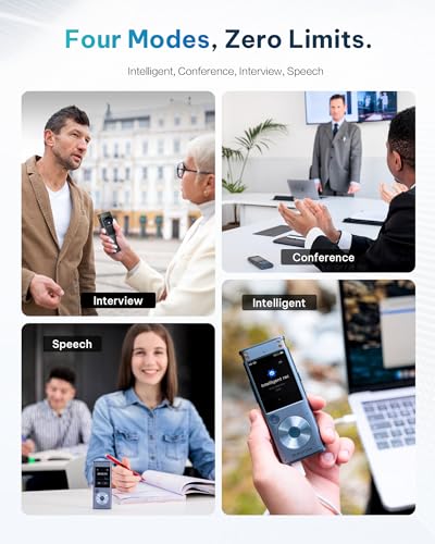 iFLYTEK Offline Voice Recorder with Playback, Secure Digital Recorder with AI Transcription, 5-Language Voice-to-Text, Noise Reduction, AI Voice Recorder for Meetings, Interviews, Learning