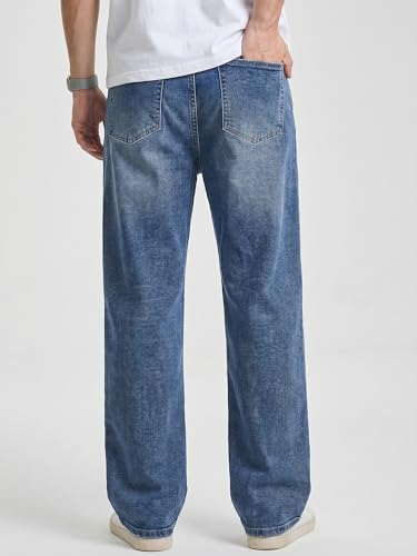 JMIERR Mens Baggy Jeans Stretch Casual Loose Fit Jeans Streetwear Denim Pants