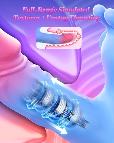 Thrusting Dildo Couples Sex Toy Wearable Panties Vibrator - 4 in 1 APP Remote Control Vibrator Women Hands Free Clitoral G Spot Dual Stimulation with 5 Thrusting & Vibrating BDSM Adult Toys & Games