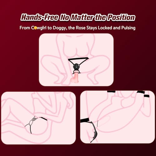 Couples Rose App Remote Control Wearable Vibrator, Couple Women Adult Sex Toys Games for Men, Hands Free Panty Clitoris Vibrator Vibrating Cock Ring, ZOOPLOU BDSM Female Sex Toy Clitoral Stimulator
