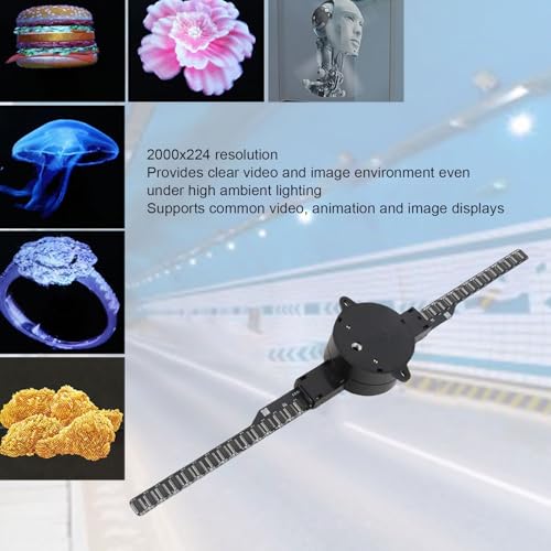 3D Hologram Fan, 16.5in 3D Hologram Projector Advertising Display With 224 LED Light Beads Holographic Video Projector for Business Store Signs, Bar, Casino, Party, Christmas