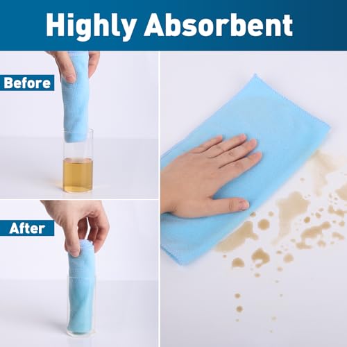 TEAWOO Microfiber Towels Bulk, Cleaning Cloths, Microfiber Towels for Cars, Cleaning Rags (12x12 inches)
