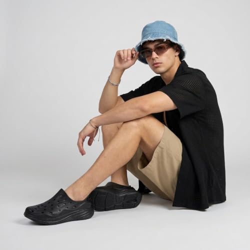 CUSHIONAIRE Fuel EVA Recovery Shoes for Men, Lightweight Slip On Waterproof Sneaker Clogs with Cushioned Footbed and Ventilated Design