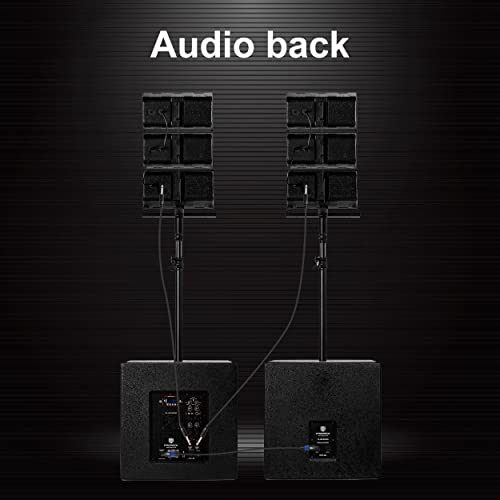 RECK CLUB-8000 18-inch 8000W P.M.P.O Stereo DJ/Powered PA Speaker System Combo Set 6 Line Array Speakers and Two 18 inch Subwoofers with Bluetooth/USB/SD Card/Remote Control