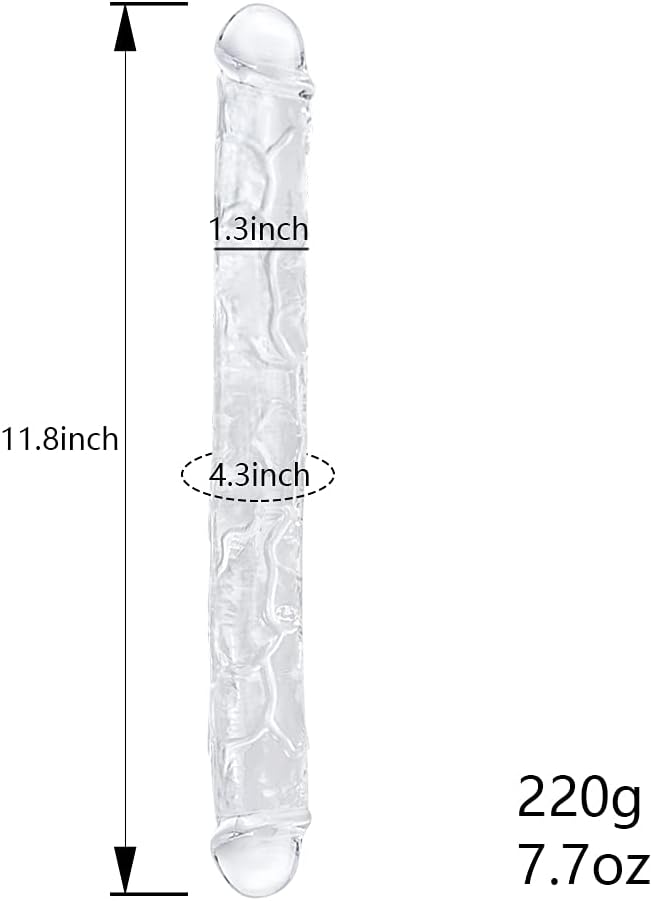 Umania Double-Ended Realistic Dildo Clear TPE Flexible