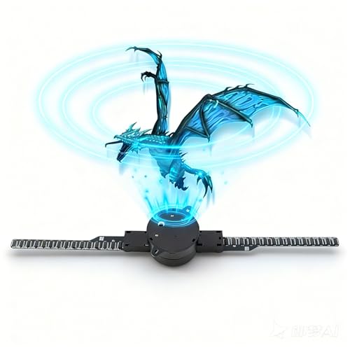 3D Hologram Fan, 16.5in 3D Hologram Projector Advertising Display With 224 LED Light Beads Holographic Video Projector for Business Store Signs, Bar, Casino, Party, Christmas