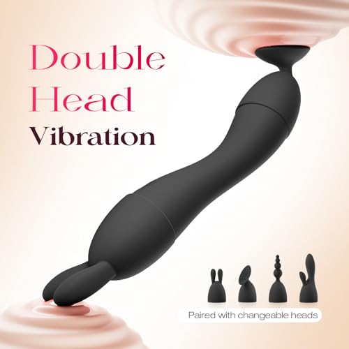 MOOLIGIRL Sex Toys Women, Powerful G Spot Vibrator with 4 Replacement Silicone Heads, Adult Sex Toys for Women and Couples, Waterproof IPX6 Vibrating Dildo for Clitoral Nipple and Anal