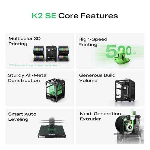 Creality K2 SE 3D Printer, 500mm/s High-Speed Printing, Support Multi Color 3D Printing Needs CFS, Solid Metal Build, Auto Leveling