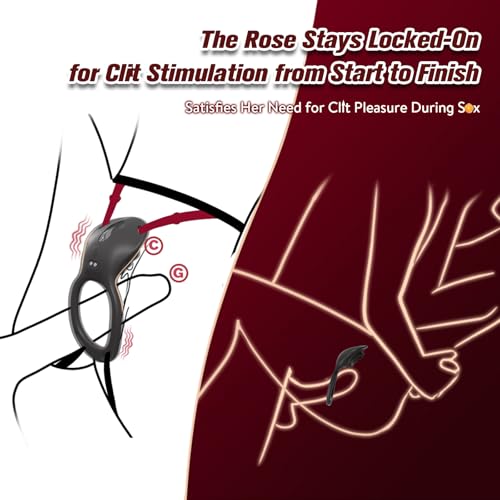 Couples Rose App Remote Control Wearable Vibrator, Couple Women Adult Sex Toys Games for Men, Hands Free Panty Clitoris Vibrator Vibrating Cock Ring, ZOOPLOU BDSM Female Sex Toy Clitoral Stimulator