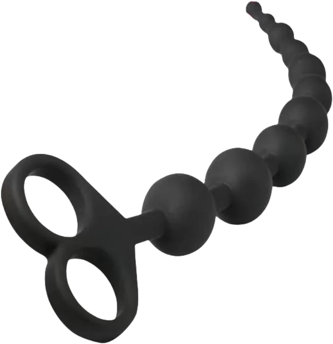Anal Beads Anal Toys Anal Sex Toy,Silicone Anal Bead with 10 Balls Gradual Size Increase & Safe Pull Ring,Adult Anal Toy for Men Women Couples