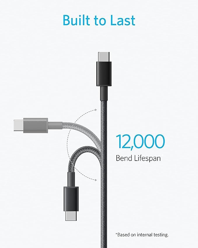 Anker USB C to USB C Cable, Type-C 60W Fast Charging Cable for iPhone 16 Series, iPad mini 6 and More