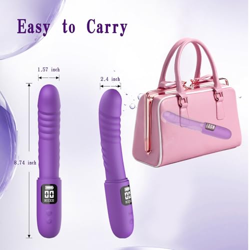 Thrusting Dildo Vibrator Womens Sex Toy, Realistic G Spot Dildos with Cover, 3 Thrustion & 9 Vibration Modes, LED Display Clitoral Anal Stimulator Adult Sex Toys for Women Men Couples