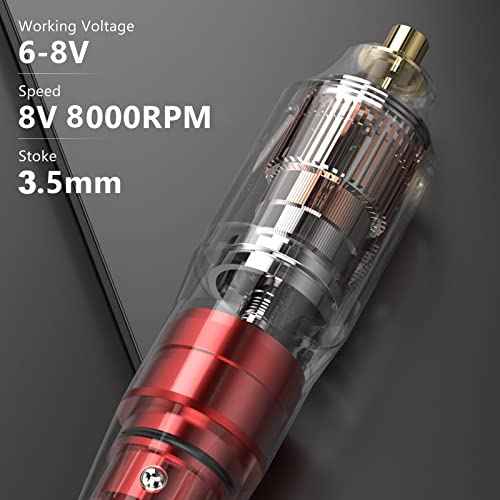 Tattoo Kit, Wormhole Tattoo Gun Kit Tattoo Pen Kit Cartridge Tattoo Machine Kit for Beginners Rotary Tattoo Machine Pen Kit Tattoo Pen Type Machine Kit Professional Complete Tattoo Kit Tattoo Supplies