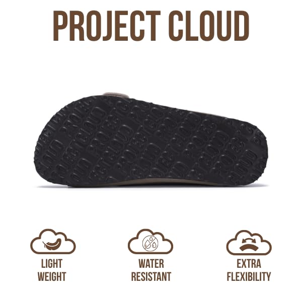 Project Cloud 100% Genuine Leather Flat Sandals for Women 2026 Comfortable Beach Essentials Womens Sandals Memory Foam Vacation Essentials Slides for Women Footwear (Santorini)