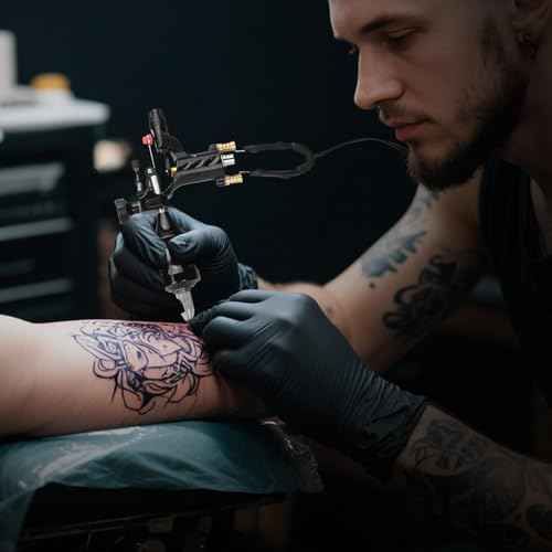 Rotary Tattoo Machine Kit, ATOMUS Tattoo Motor Gun with Power Supply Foot Pedal Clip Cord Handle Grip 3RL 7M1 Cartridge Needles Grommets Tattoo Liner Shader Kit