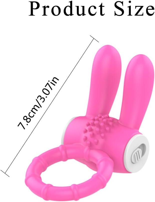 Silicone Vibrating Cock Ring with Rabbit Ears,Penis Ring for Couples Sex Toys G-spot Stimulation for Man Couples Sex Play Waterproof