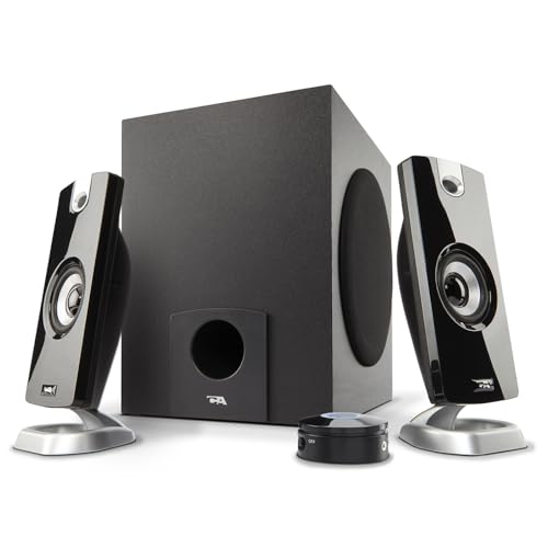 Cyber Acoustics 2.1 Subwoofer Speaker System with 18W of Power – Great for Music, Movies, Gaming, and Multimedia Computer Laptops (CA-3090) Green
