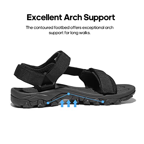 NORTIV 8 Men's Sandals Hiking Sports Lightweight Summer Water Arch Support River Open Toe Athletic Trail Outdoor Walking Sandals Longdo