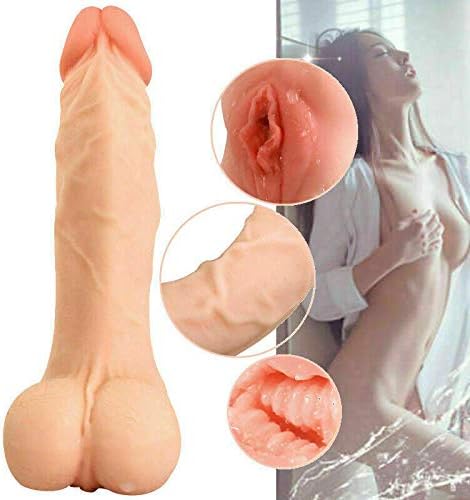 7.87 Inches Realistic Dildo Male Masturbators with Pocket Pussy Vigina,Soft TPE Penis Sleeve Extender,Penis Pump Enlarger Prolong,Adult Sex Love Toy Stroker for Men Women Couples