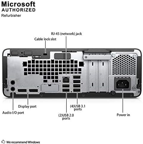 HP ProDesk 600 G3 SFF Desktop Computer with 21.5" FHD Monitor, Intel Quad Core i5-6500, 16GB DDR4, 256GB SSD, DisplayPort, Keyboard & Mouse, WiFi, BT, Windows 11 Pro (Renewed), Black