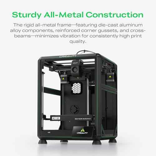Creality K2 SE 3D Printer, 500mm/s High-Speed Printing, Support Multi Color 3D Printing Needs CFS, Solid Metal Build, Auto Leveling