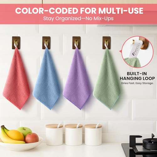 SIFANGKE Microfiber Cleaning Cloth, Lint-Free and Highly Absorbent Rags, Reusable Microfiber Towels for Car, Kitchen, Bathroom and Household Cleaning Supplies, 11.8"X11.8"