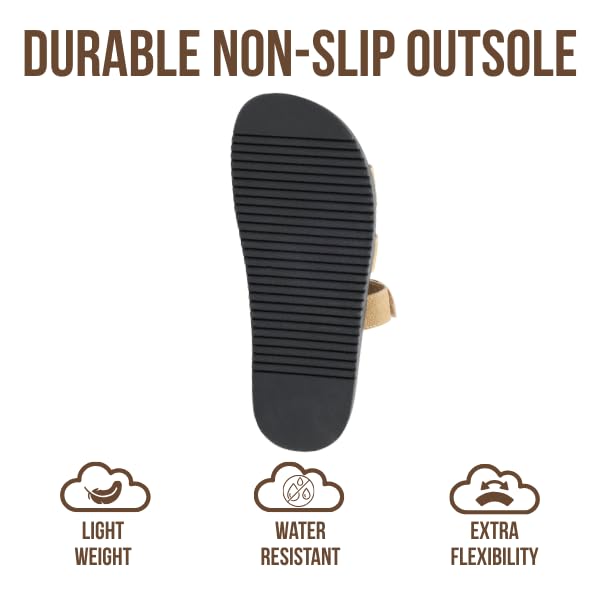 Project Cloud 100% Genuine Leather Sandals for Women Footwear - Stylish Womens Sandals with Plush & Soft Insole - Non-Slip and Water-Resistant Beach Sandals Slides for Women (Mayvy)