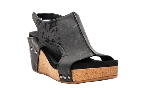 Corkys Footwear Womens Carley Wedges, Featuring Corkys EVA Foam Cushioned Insoles, A 2.5 Inch Heel, Lightweight For All Day Wear, And Hook And Loop Closure