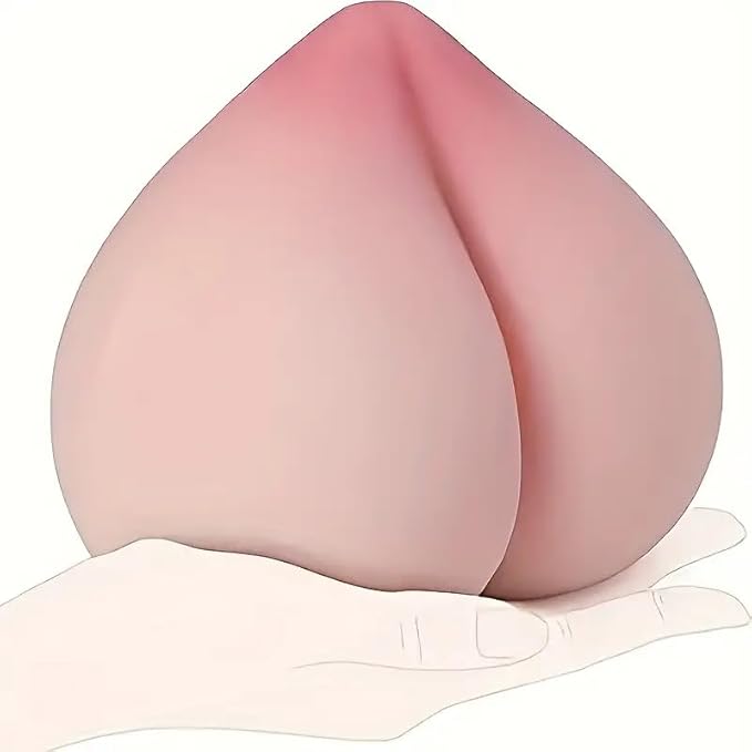 Peach Shape Male Masturbator Adult Sex Toys for Men, Male Masturbator Sex Dolls with Anal Textured Channel, Portable Silicone Pussies Masturbation Cup Adult Sex Toys for Men Penis Glans Trainer