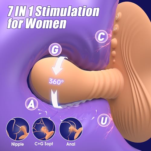 Prostate Massager Anal Dildo Anal Toys, BEISAR Grinder Butt Plug Male Sex Toys for Men Women Sex Toy Adult Toys 9 Vibrating 3 Thrust, Anal Plug G Spot Ride Strapless Strap-On Dildo New