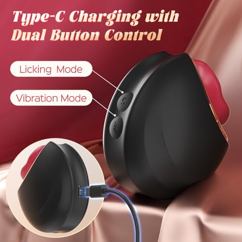 Vibrator Adult Sex Toys for Womens - 3IN1 Mouth Tongue Vibrators Rose Sex Toy with 10 Tongue Licking & 10 Vibrating Modes, Clitoral Nipple Anal Adult Toys Vibrators for Female and Couple Games