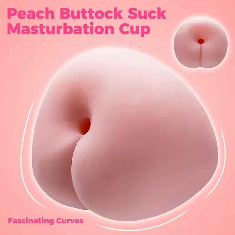Peach Shape Male Masturbator Adult Sex Toys for Men, Male Masturbator Sex Dolls with Anal Textured Channel, Portable Silicone Pussies Masturbation Cup Adult Sex Toys for Men Penis Glans Trainer