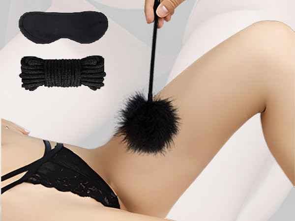 15 PCS Sex Bondage BDSM Kits Restraints, Fetish Handcuffs Ankle Cuff Collar Blindfold Whip Rope Nipple Clamps Paddle Anal Toys Ball Gag Adult Games Foreplay Toys for Couples